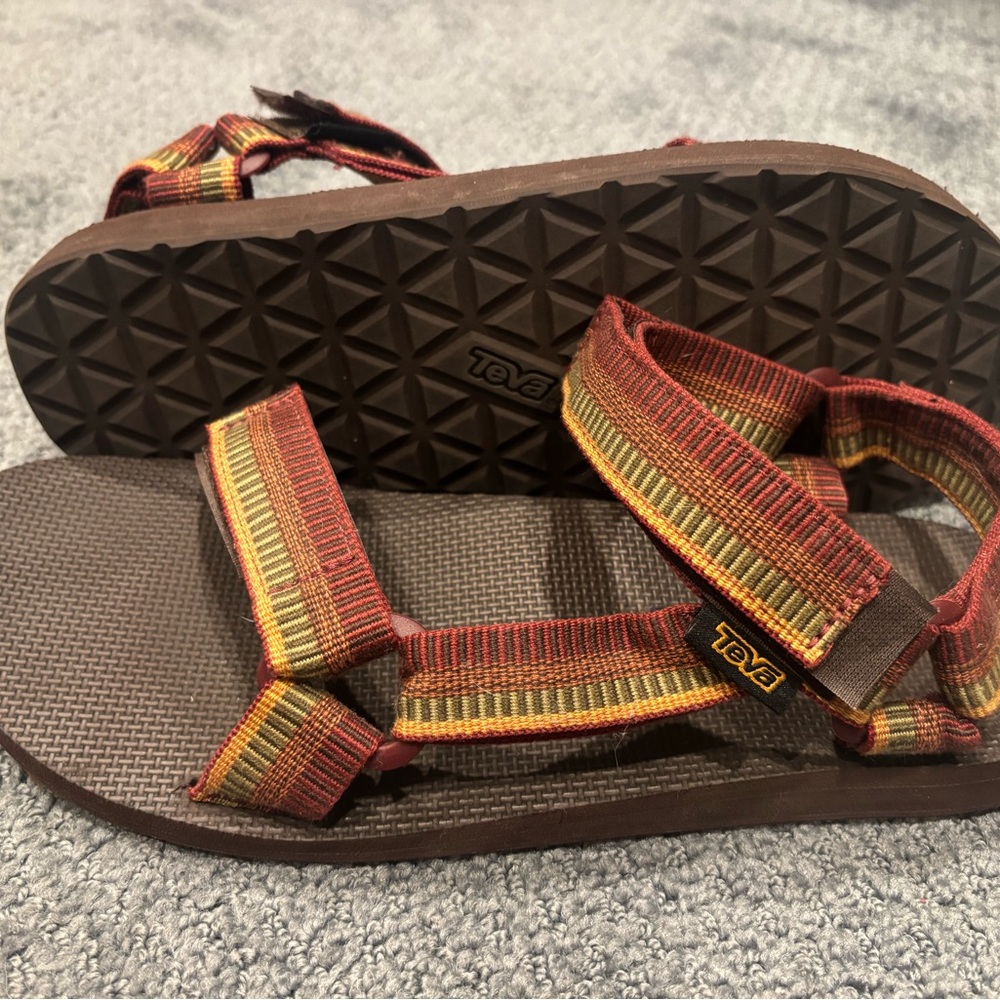 Teva Original Universal Waterproof orange gold brown Sandals Excellent EUC - Picture 3 of 5